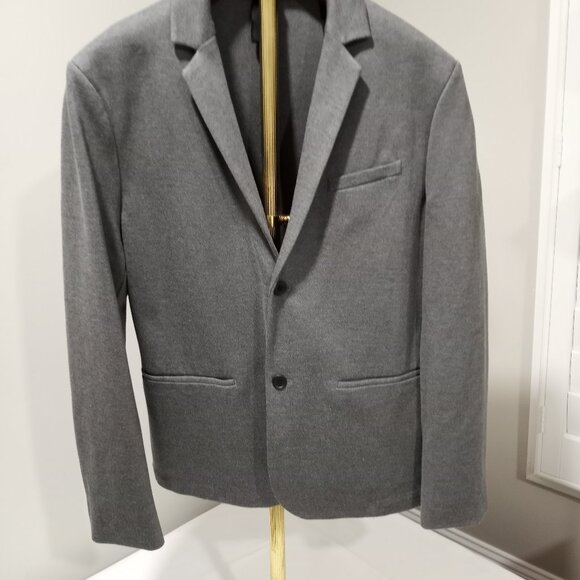 H&M GREY SINGLE BREASTED SLIM FIT BLAZER MEN SIZE 46R - Picture 1 of 6